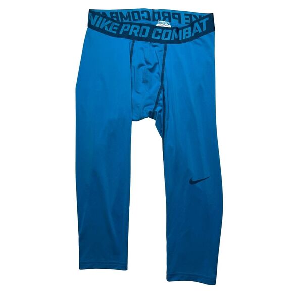 5-76 NIKE PRO COMBAT Men's Compression Pants Blue Medium - Picture 1 of 8